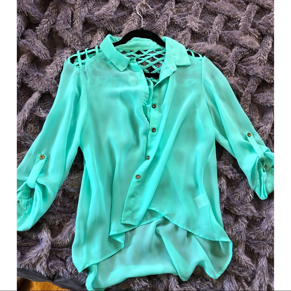 COPY - Aqua Blouse Medium